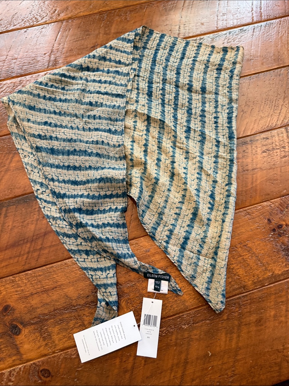 Eileen Fisher Women’s Blue & Cream Striped Scarf